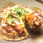 焼きたて熱々のお好み焼き♪