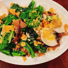 ホタルイカと菜の花アンチョビガーリック炒め