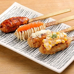 つくね4本盛り合わせ【つくねたれ串/明太マヨつくね串/チーズつくね串/コーンマヨつくね串】