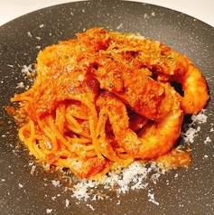 有頭えびのトマトパスタ