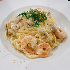 海老と帆立のクリームパスタ