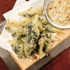 わかさぎ韓国のり磯辺天ぷら　胡麻油マヨ