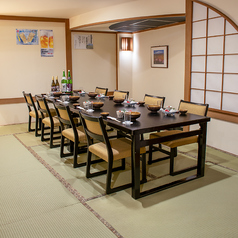 【テーブル個室】地下の『きやりの間』は4~8名までの宴会・接待に最適です 参拝後の会食にも最適です。