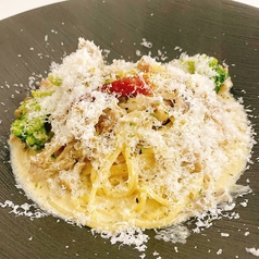 キノコとパンチェッタのクリームスパ