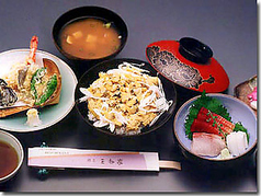 深川丼＋天ぷら＋刺身セット