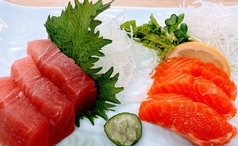 富士頂純サーモンとマグロのお刺身