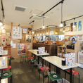 広々とした店内★テーブル席なので人数によってレイアウト変更も可能です