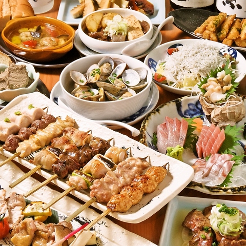 【JR御徒町駅から徒歩1分】上野こだわり串焼きと海鮮、居酒屋定番の一品料理も豊富！