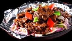 鉄板牛肉胡椒炒め