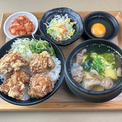 鶏唐丼＋和風牛肉豆腐吸い