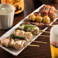 【こだわりの火入れ】炭火で一気に焼き上げる自慢の串焼