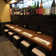 職人の技を間近で楽しめる！少人数向けのカウンター席