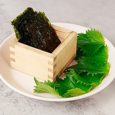 ユッケのお友達。生肉セット〈韓国海苔と大葉〉