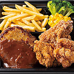期間限定【ランチ応援】ハンバーグ&竜田揚げ弁当（ライス付き）