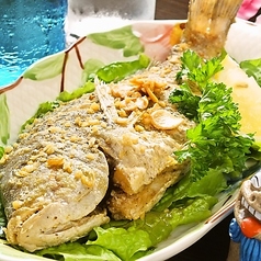 近海魚ガーリックバター焼き