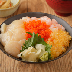 ホタテ・甘海老・とびっこゴールド丼