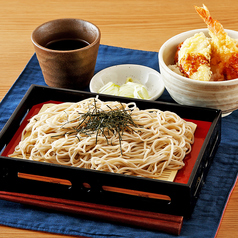 ミニ天丼と信州そばセット