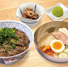 牛まるたん丼＜旨塩だれ＞と牛たんチャーシュー盛岡冷麺(小)定食