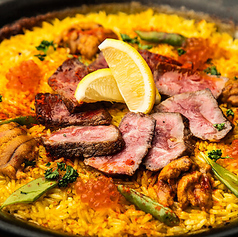 雲丹といくらのステーキパエリア