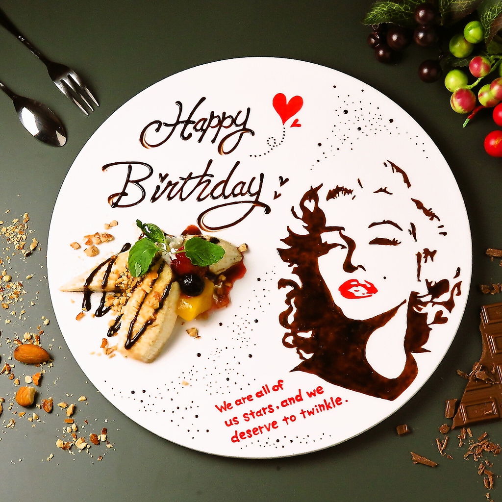 誕生日や記念日・歓送迎会はメッセージ付きプレートでサプライズ♪(メッセージは事前にお伝え下さい)