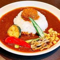 夏野菜のキーマカレーのせ冷やしカレー