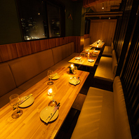 最大80名様まで貸切OK！TVモニター・個室完備。