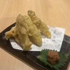 南瓜の湯葉巻き天麩羅 金山寺味噌