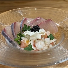 かんぱちクルードのサラダ仕立て