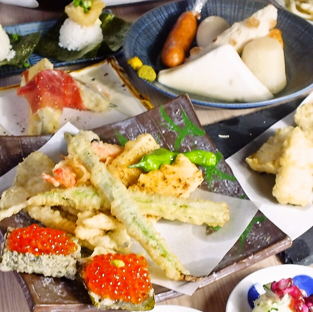 旬の食材の魅力を存分にお楽しみいただけるコース料理。お得な2時間飲み放題付きで幹事様必見です！