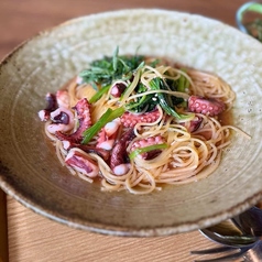 タコのペペロンチーノ風スープパスタ