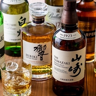 日本酒・ワイン・ウイスキーが充実