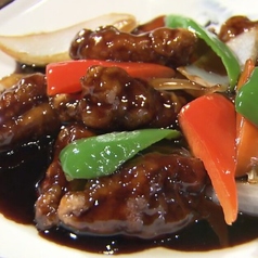 地鶏の黒酢炒め
