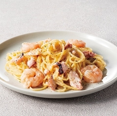 海老とタコのたらこクリーム風パスタ Shrimp & Octopus Pasta