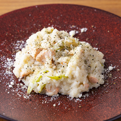 サーモンとアスパラのクリームリゾット