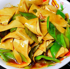 干し豆腐とピーマンの中華風炒め、麻婆春雨