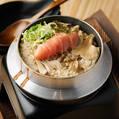 茸と辛子明太子の釜飯