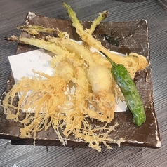 ひげニンニクの天ぷら