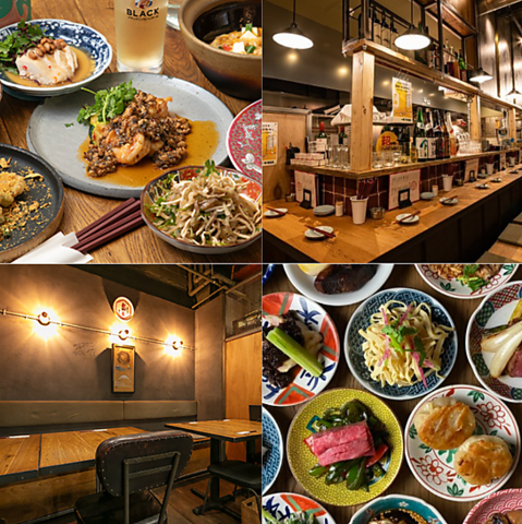 創作中華と日本酒、クラフトジンが魅力。黒酢よだれ鶏や麻婆豆腐も人気。