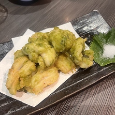 ハモの磯部揚げ 梅酢添え