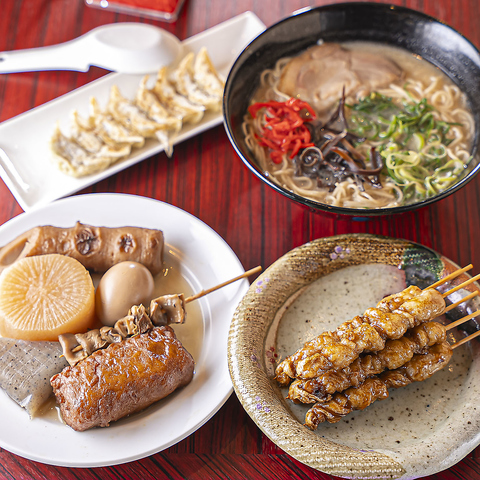 博多豚骨ラーメン、博多一口餃子が食べられる！飲み放題付コースもあるラーメン居酒屋