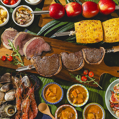 平日割6600円→5500円◆希少部位ピッカーニャ含む贅沢シュラスコ〈全18種〉120分食べ放題コース