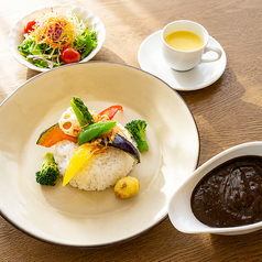 10種の季節の野菜黒カレー(サラダ・スープ付)