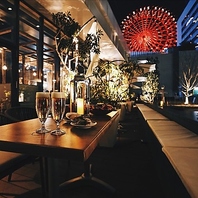 梅田ど真ん中、おしゃれで開放的なテラス席