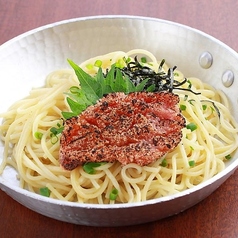 炙り明太子が一本まるごとのった和風パスタ