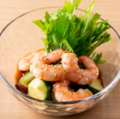 海老ときゅうりのキムチ和え