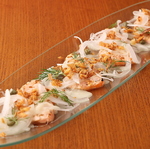 ノルウェーサーモンの炙りカルパッチョ