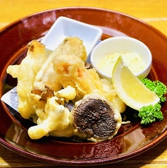 サーモンとキノコのフリット