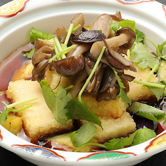 秋ナスときのこの揚げ出汁豆腐