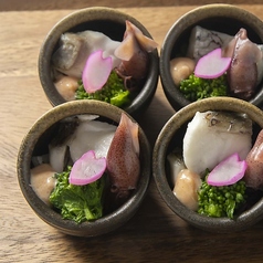 桜鯛とホタルイカの春野菜