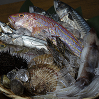 豊洲直送の新鮮な魚介類で施す炉端料理や逸品料理